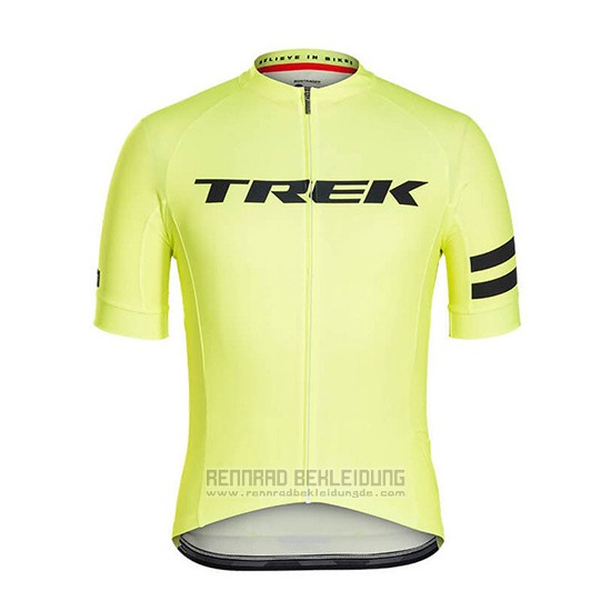 2018 Fahrradbekleidung Trek Licht Gelb Trikot Kurzarm und Tragerhose